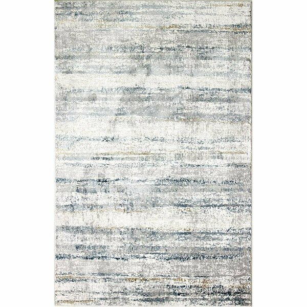 Bashian 3 ft. 6 in. x 5 ft. 6 in. Capri Collection Contemporary Polyester Power Loom Area Rug, Ivory C188-IV-4X6-CP107